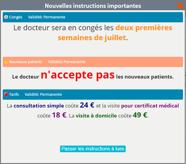 Instructions agenda Ubicentrex